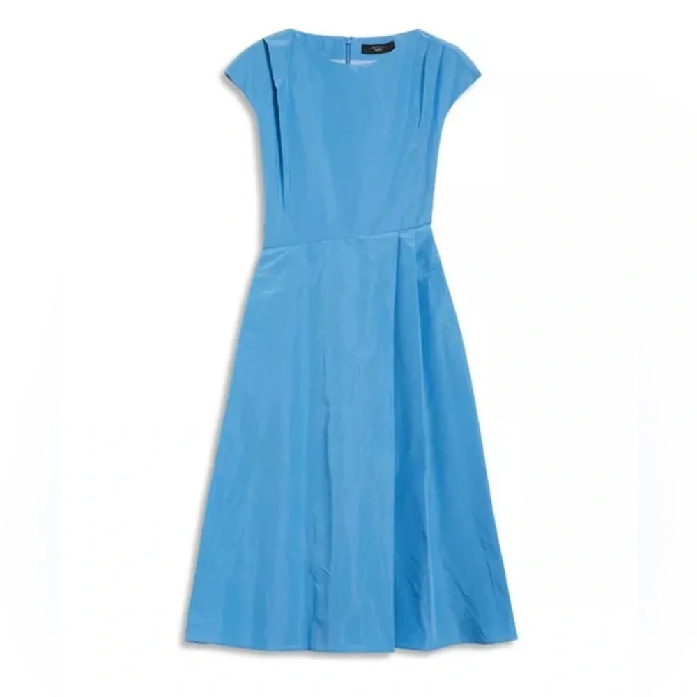 Max Mara Weekend Blue Fit and Flare Classic Taffeta Dress size 2 or 4 US. - Picture 2 of 10